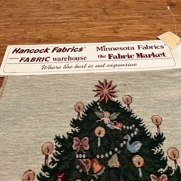 NWT! Hancock Minnesota Vintage Christmas Tree Tapestry Material Panel - Picture 3 of 7